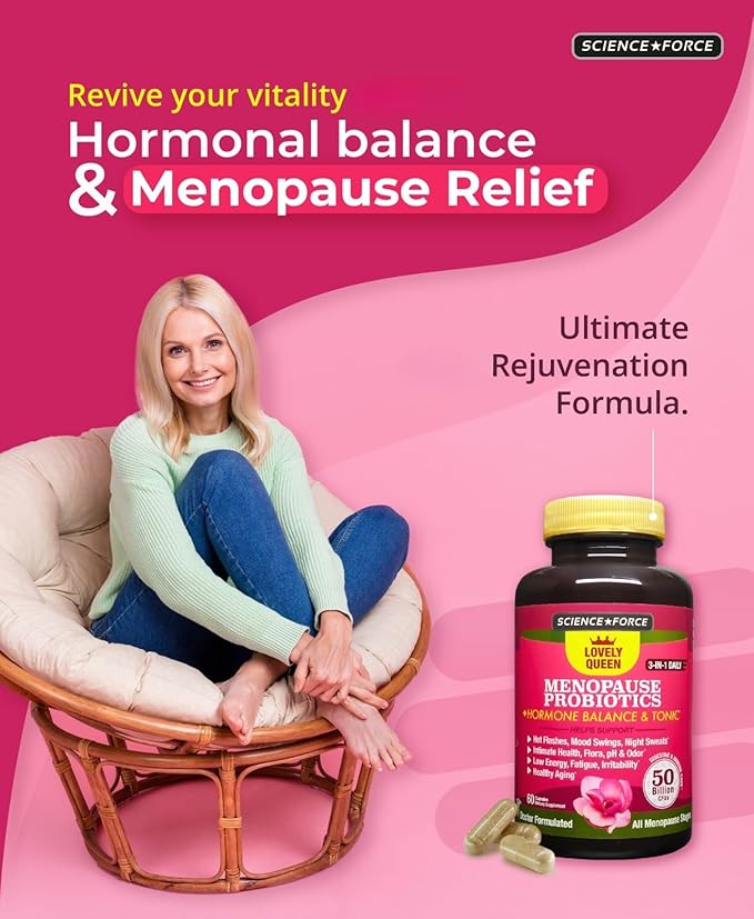 Lovely Menopause Supplement + Hormone Balance + Weight Management, Hot Flashes, Mood Swings, Vaginal Health & Dryness | Black Cohosh, Dong Quai, Ashwagandha + Probiotics, Woman Supplement, 60 ct