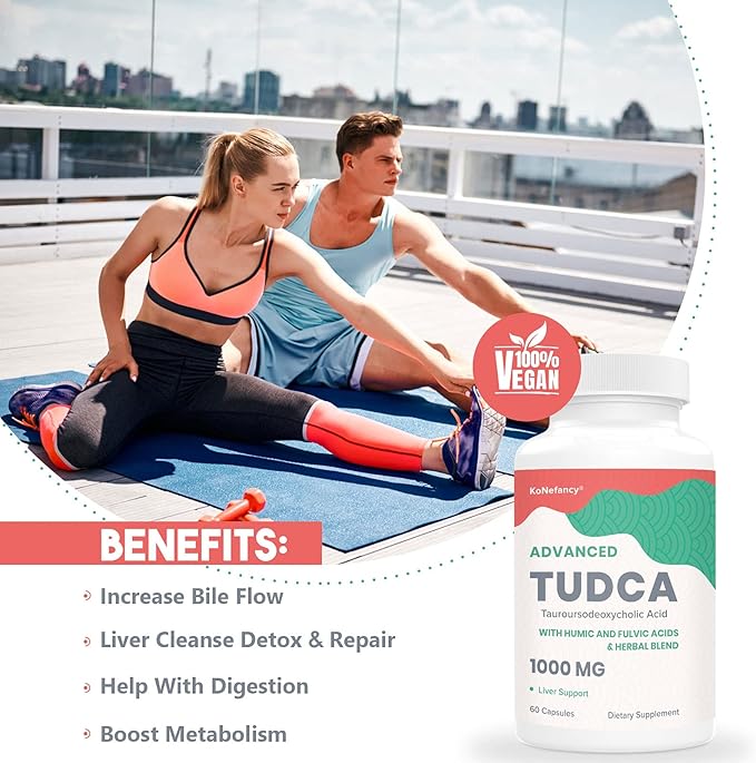 TUDCA Liver Supplements 1000mg - 180 Vegan Capsules,Milk Thistle Herbal Blend with Fulvic and Humic Acid for Liver,Digestive Health