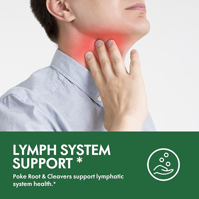 Lymphatic Drainage Drops for Lymph System Support, Body Detox & Immune Defense Support Herbal Supplements with Poke Root(Phytolacca Americana) Cleavers Dandelion Echinacea Extract. 2oz