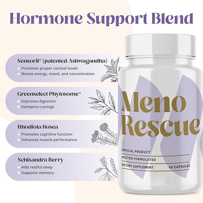 Menopause Supplements for Women - All Stage Meno Relief for Hot Flashes - Women's Hormone Support - Complete Menopause Relief - Menopause Support for Over 50 - Happy Natural Harmony Formula