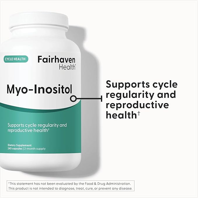 Fairhaven Health Myo-Inositol Supplement for Women and Men | Vitamin B8 2000mg | Vegan Inositol Powder Capsules | Gluten, Dairy and Soy Free | 240 Myo Inositol Capsules