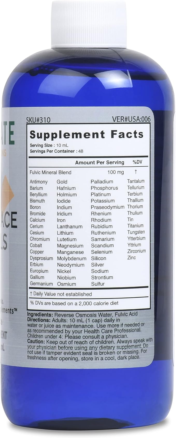 Good State | Liquid Ionic Trace Minerals Blend with Fulvic Acid for Optimal Absorption | Trace Mineral Drops for Water for Essential Overall Health Support | 96 Servings at 125 Mg | 16 Fl oz Bottle