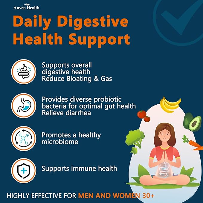 100 Billion Probiotics for Men and Women 27 Strains 5 Organic Prebiotics for Gut Digestive & Immune Health, Supports Diarrhea Gas Bloating, Vegan Probiotic Supplement Formulaไธจ60 Caps