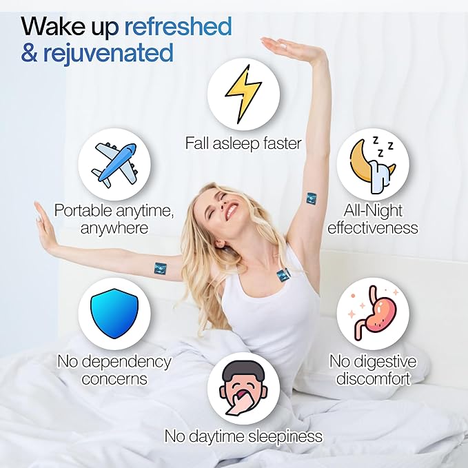 Premium Sleep Patches (48 Days Supply), Sleeping Patch for Adults: Extra Strength Help Melatonin Extended Release, Natural Well Aid to Support Women, Kid Have Night Sweet Dream