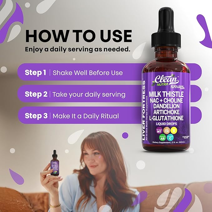 Milk Thistle NAC Liver Cleanse Detox & Repair Supplement Liver Support Liquid Drops with Dandelion Extract, Artichoke, Chanca Piedra, Beet Root, Choline, L-Glutathione, Ginger, Burdock, Schisandra (2)