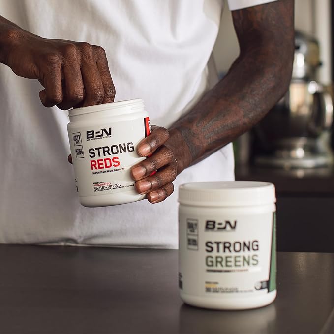 BARE PERFORMANCE NUTRITION, BPN Strong Greens Superfood Powder, Improved Digestion, Increased Energy, Immune System Support, Sweet Mint, 30 Servings