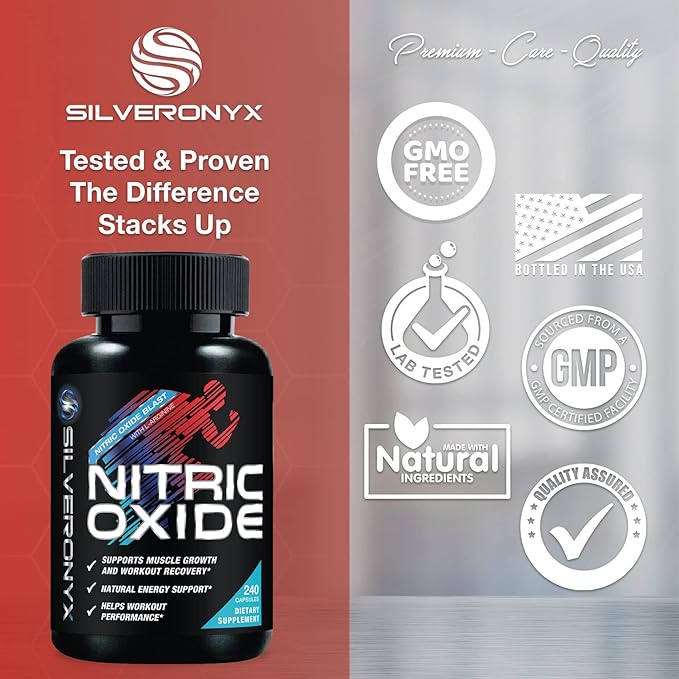 Extra Strength Nitric Oxide Supplement 3X Strength L Arginine, Citrulline Malate, AAKG, Beta Alanine - Premium Muscle Supporting Nitric Booster - Natural Energy & Heart Health Support - 240 Capsules