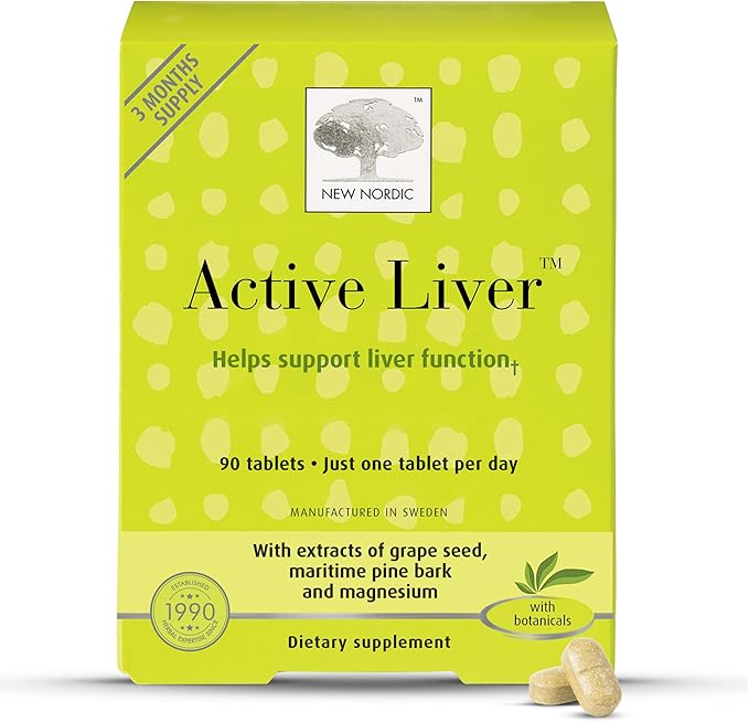 NEW NORDIC Active Liver 90-Day Supply, Daily Liver Supplement, Milk Thistle, Artichoke & Turmeric, 90 Tablets