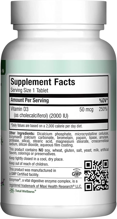 Kosher Vitamin D3 2000IU - Highly Absorbable Vitamin D Supplements for Healthy Immune Response, Calcium Absorption, Teeth & Bone Health - VIT D3 Vitamin 2000 IU - Vitamin D 3 - VIT D 3-90 Tablets