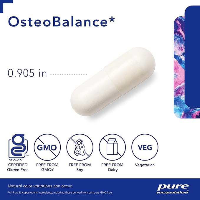 Pure Encapsulations OsteoBalance | Hypoallergenic Supplement to Promote Calcium Absorption and Enhance Healthy Bone Mineralization* | 351 Capsules