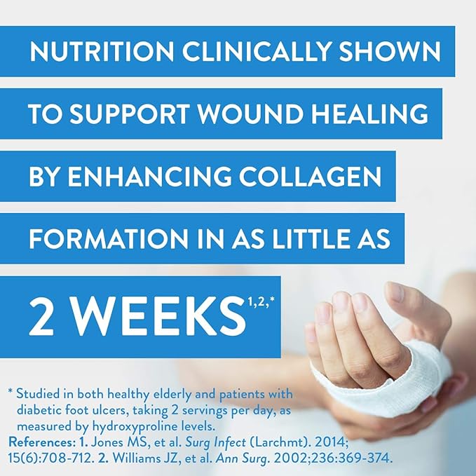 Juven Therapeutic Nutrition Drink Mix Powder for Wound Healing Support, Includes Collagen Protein, Fruit Punch, 30 Count