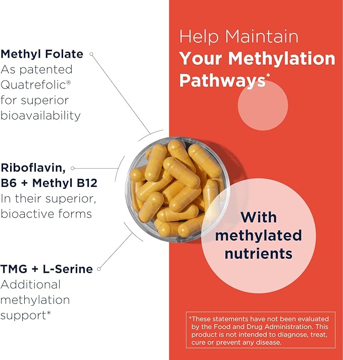 Designs for Health Homocysteine Supreme - Methylated B Vitamins with Riboflavin, B6, B12, Folate, L-Serine & TMG for Brain Support & Heart Health - Methylated Multivitamin (60 Capsules)