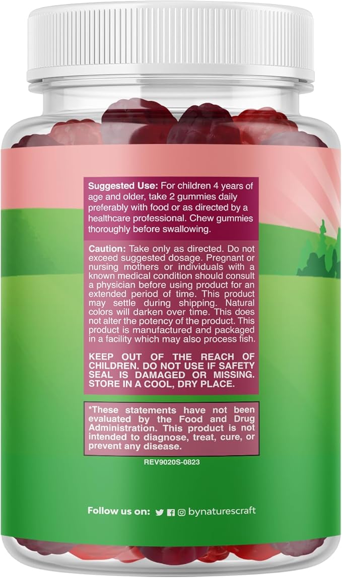 High Prebiotic Fiber Gummies for Kids - Dietary Fiber Supplements for Digestion & Constipation - Chicory Root Kids Immune Gummies - Non-GMO & Vegan Digestive Nutritional Supplements - 120 Count