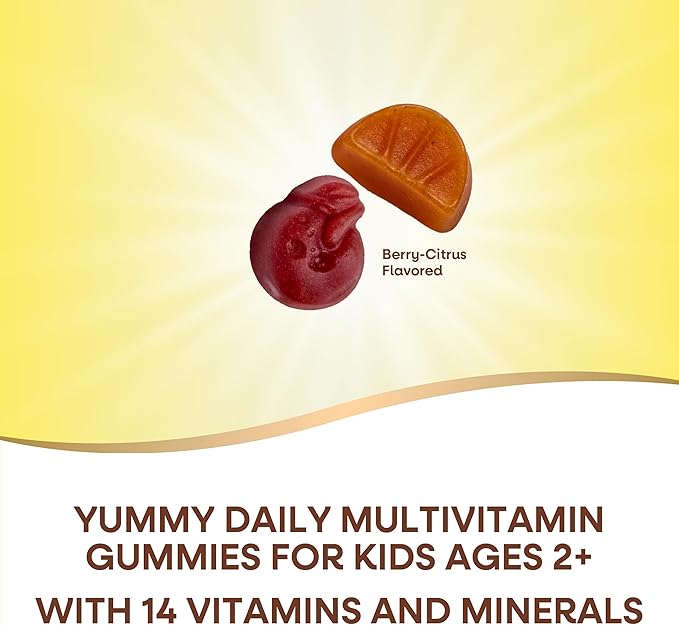 Nature’s Way Alive! Kids Zero Sugar Gummy Multivitamin, for Kids Ages 2+, Supports Bone, Eye & Immune Health, No Sugar Alcohols, Plant-Based Sweeteners, Berry-Citrus Flavored, 60 Gummies