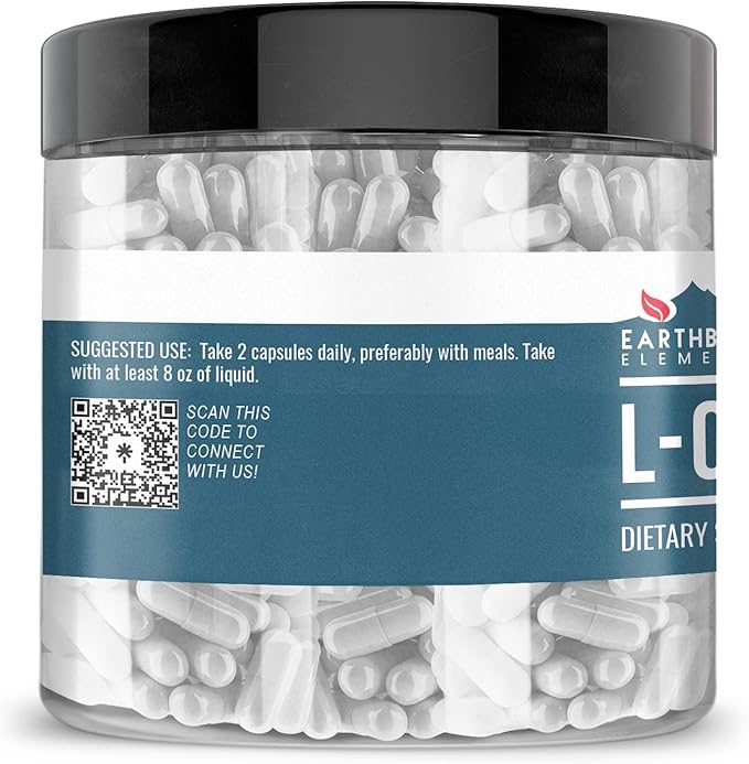Earthborn Elements L-Carnitine (200 Capsules), Pure & Undiluted, No Additives