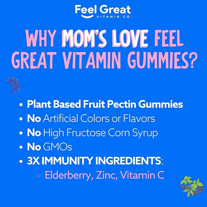 USDA Organic Elderberry Gummies for Kids | Immune Support Elderberry with Zinc and Vitamin C - Gluten Free & Vegan Children's Vitamins - 60 Count | Sambucus Nigra Supplement