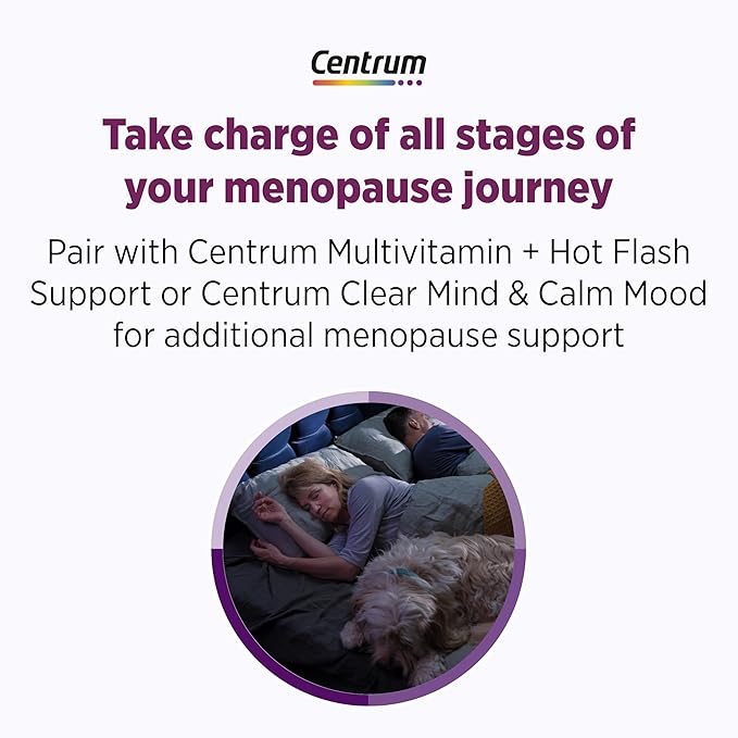 Centrum Restful Sleep Menopause Support Tablets, Supplement with Clinically Studied DailyZz and geniVida, 28 Count