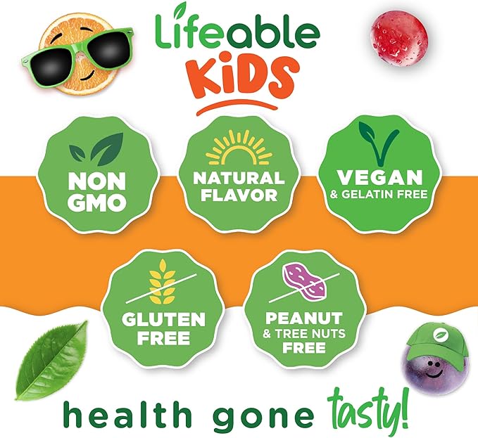 Lifeable Zinc Gummies for Kids |15mg | Great Tasting Kids Zinc Supplements | GMO Free Vegetarian Zinc Vitamins | for Healthy Skin and Immune Support for Kids and Children | 90 Gummies
