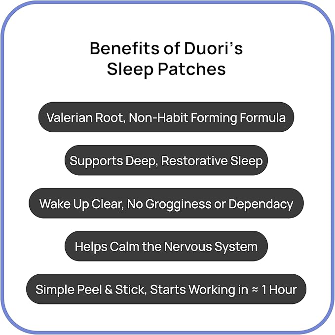 Sleep Patches for Adults - Valerian Root - Melatonin Free - Natural Sleep Aid with 5-HTP and Ashwanganda - 30 Patches