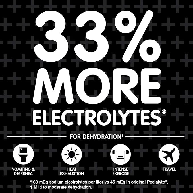 Pedialyte AdvancedCare Plus Electrolyte Powder Packs with 33% more electrolytes and PreActiv Prebiotics, Strawberry Freeze & Berry Frost, 24 Count