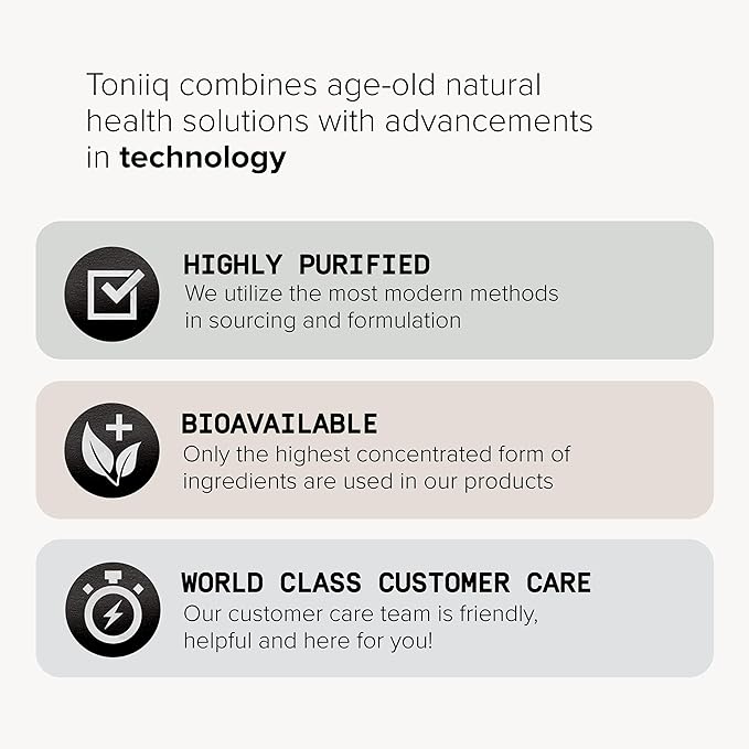 Toniiq Ultra High Strength Glutathione Capsules - 1000mg Concentrated Formula - 98%+ Highly Purified and Bioavailable - Non-GMO Fermentation - 60 Capsules Reduced Glutathione Supplement