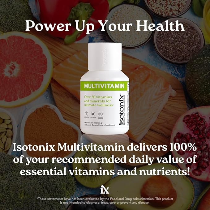 Isotonix® Multivitamin Without Iron – Complete Daily Supplement for Energy, Immune Support, Skin, and Bone Health – 90 Servings – Isotonic Drinkable Formula