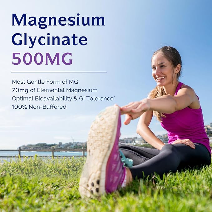 Innate Vitality Magnesium Glycinate 500mg | 70mg Elemental Magnesium Supplement- High Absorption, Non-GMO & No Gluten - Supports Nerve, Muscle, Bone & Heart Health - 240 Vegan Capsules Magnesio
