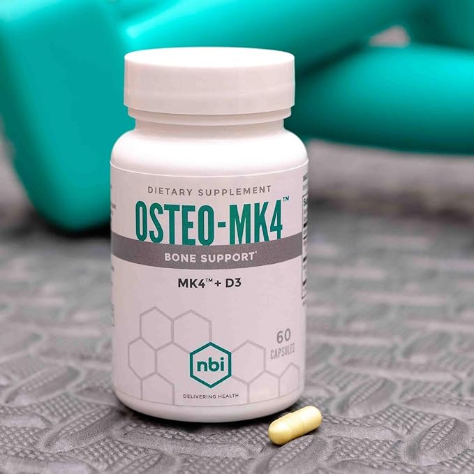 Osteo-MK4 Bone Support | Vitamin D & K Complex | 45mg Vitamin K2 (MK4) for Strong Bone Health & Function | 60ct Veggie Capsules
