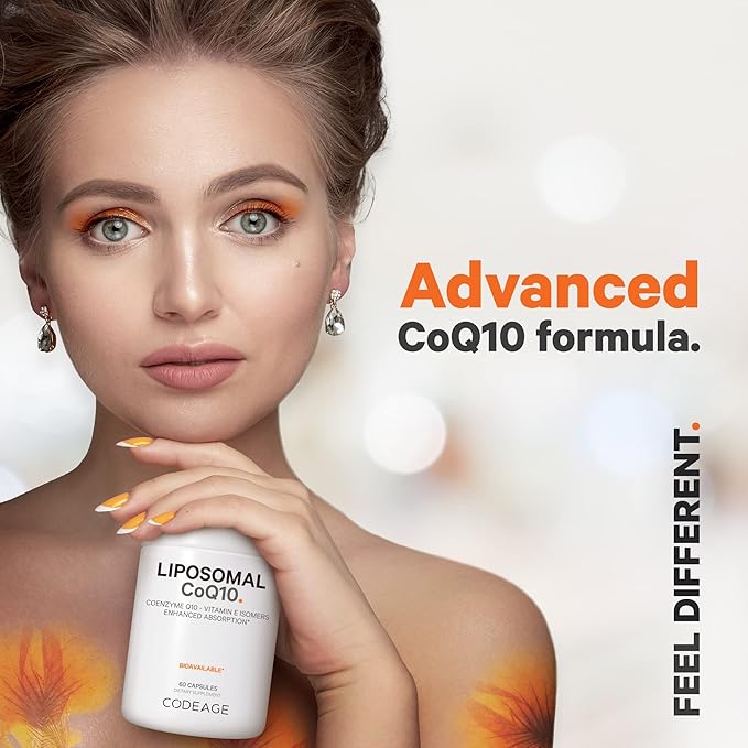 Codeage Liposomal CoQ10 Supplement - 125 mg Coenzyme Q10 with Vitamin E Isomers Tocopherols - 2-Month Supply - 1 Capsule Per Serving - Liposomal Delivery - Vegan, Non-GMO, Gluten-Free - 60 Capsules