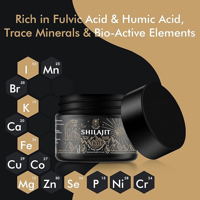 Shilajit Resin with Fulvic Acid & Trace Minerals, Original Siberian Pure Shilajit with 85+ Humic Acid Supplement, Support Metabolism & Immune System - 100 Serving / 50g (2 Pack), Gel