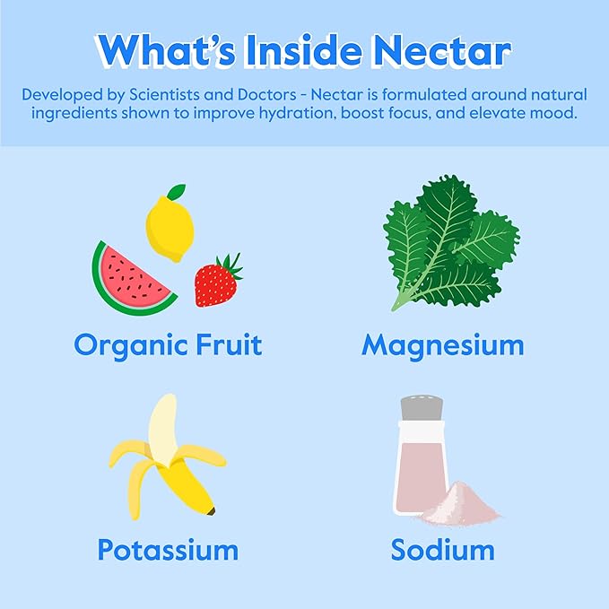 Nectar Hydration Packets - Electrolytes Powder Packets - Sugar Free & 0 Calorie - Organic Fruit Liquid Daily IV Hydrate Packets for Dehydration Relief & Rehydration (Tropical 30 Pack)