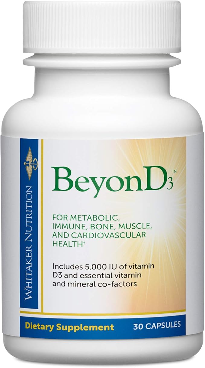 Dr. Whitaker's BeyonD3 - Vitamin D3 Supplement 5,000 IU Plus Boron, Vitamin K2, Magnesium & Zinc - Supports Immune Health, Calcium Metabolism & Bone Mineralization (30 Capsules)