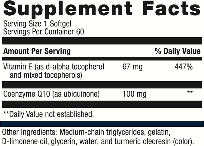 Metagenics CoQ10 ST-100 mg Coenzyme Q10 Supplement - Antioxidant as Ubiquinone - for Energy Production & Heart Function* - Non-GMO & Gluten-Free - 60 Softgels