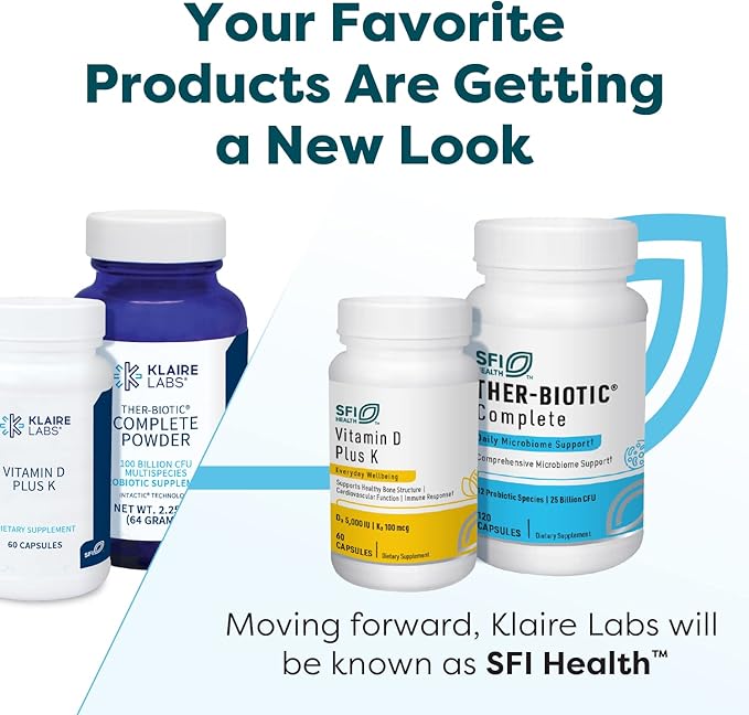Klaire Labs SFI Health Ther-Biotic Synbiotic Prebiotics & Probiotics for Women & Men - Daily Probiotic with Low FODMAP Prebiotic - Gut, Immune, Respiratory & Digestive Health Support (30 Capsules)