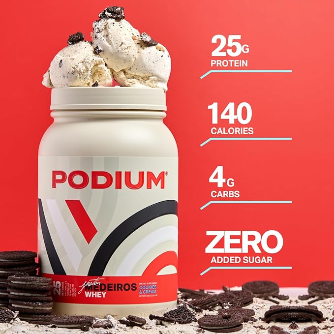 Podium Nutrition, Whey Protein Powder, Cookies & Cream, 25 Servings, 25g of Whey Protein Per Serving