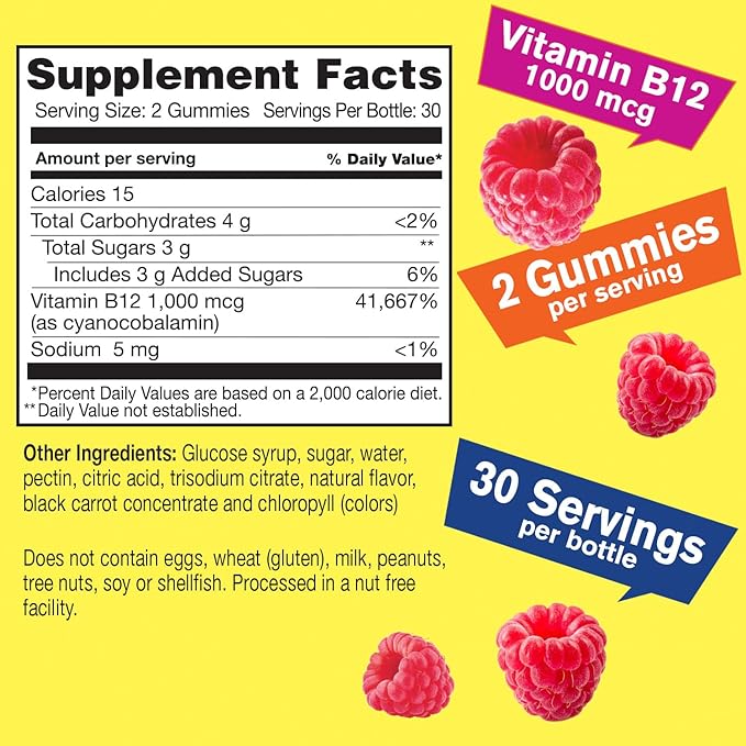 Vitamin B12 1000mcg + Melatonin 10mg, Gummies Bundle - Great Tasting, Vitamin Supplement, Gluten Free, GMO Free, Chewable Gummy