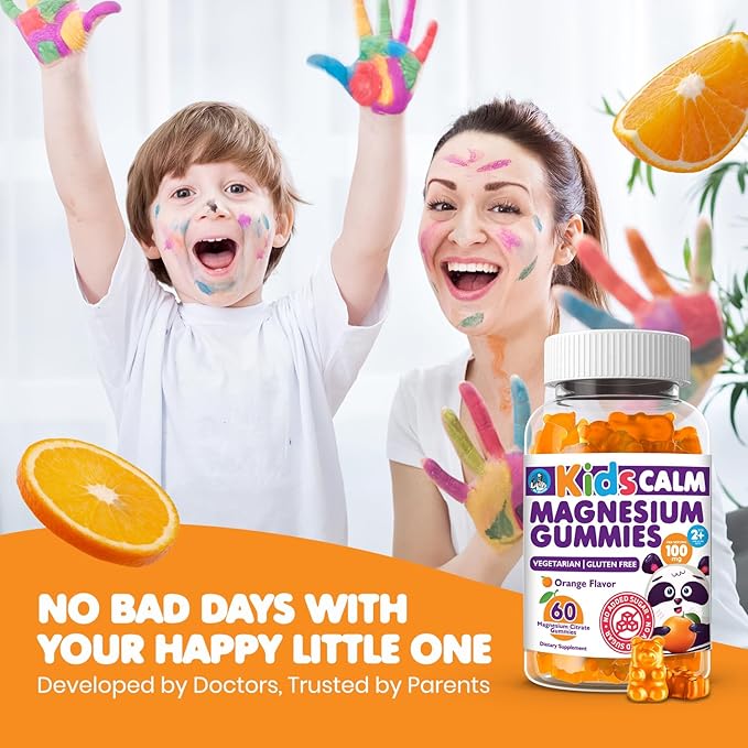 DR. MORITZ Sugar-Free Calm Magnesium Gummies for Kids and Adults - Non-GMO Magnesium Citrate Gummies - Orange Flavor - 2-Pack (120 Count)