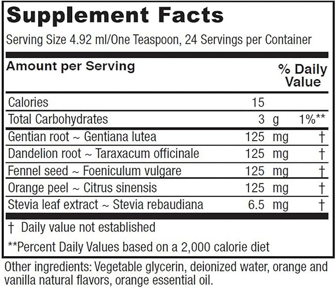 Vitanica Bitters Tonic, Liquid Digestion Supplement, Digestion Support, Alcohol Free, Vanilla Orange, Vegan, 4 Ounce (Bitters Tonic)