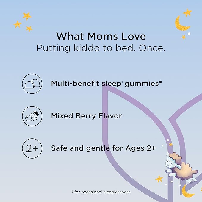Hyland's Kids Sleep Aid, Calm and Immune Support, with Melatonin Sleep Aid Gummies, Helps with Sleeplessness and Restlessness, with Chamomile and Elderberry, 60 Vegan Gummies