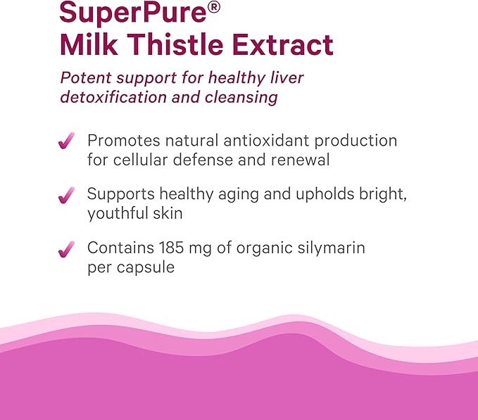 PURE SYNERGY SuperPure Milk Thistle Extract | Liver Detox and Cleanse Supplement | Organic Milk Thistle Extract with Silymarin | for Healthy Liver Support (60 Capsules)