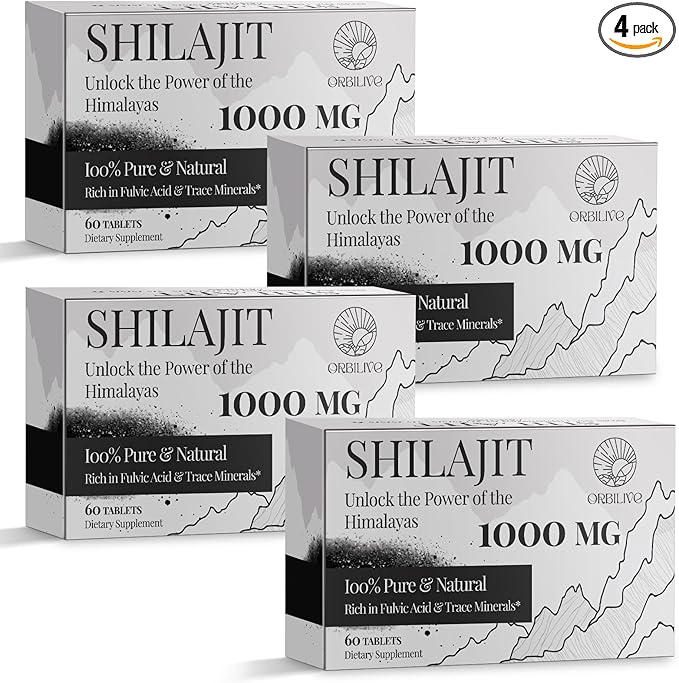 30,000 MG Shilajit Tablets, 100% Shilajit Pure Himalayan Organic, Shilajit for Men and Women Rich in Fulvic Acid & 85+ Trace Minerals, Shilajit Supplement for Energy & Immune System, 240 Count