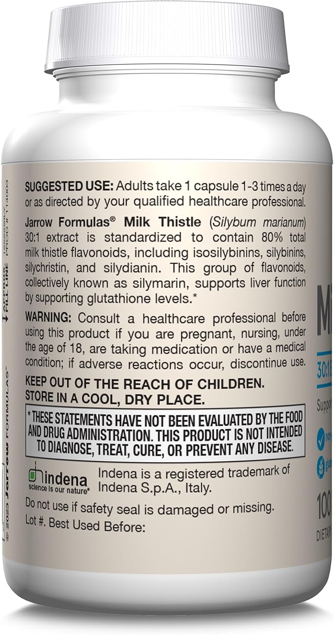 Jarrow Formulas Milk Thistle 150 mg - Antioxidant Supporting Immune Response, Liver Function & Glutathione - Up to 100 Servings (Veggie Capsules), Pack of 12