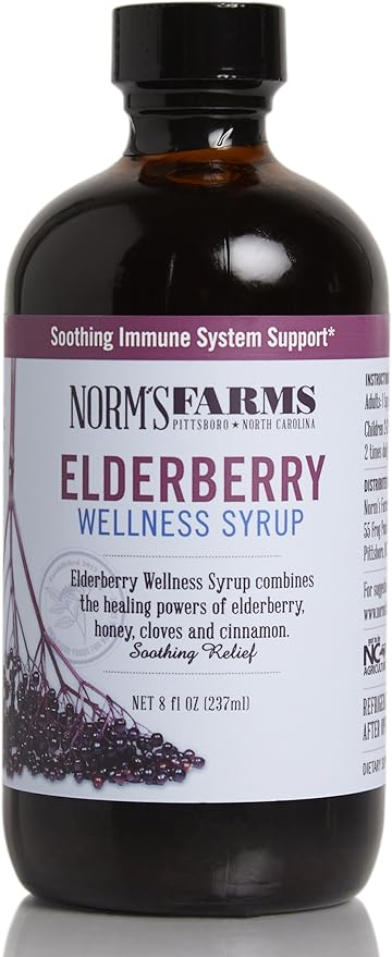 Norm's Farms Black Elderberry Wellness Syrup and Black Elderberry Extract - Natural Immune Support - 2 8 Oz. Containers