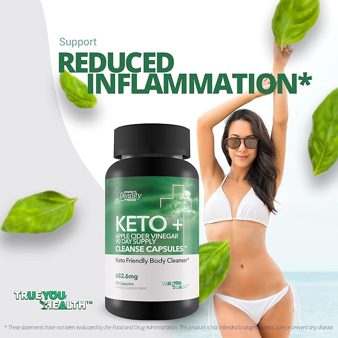 Pro Divinity Labs Keto + Apple Cider Vinegar 90 Day Supply Cleanse Capsules - Keto Friendly Body Cleanser to Promote Overall Health - Premium Antioxidant & Fiber Support for Digestive & Immune Health