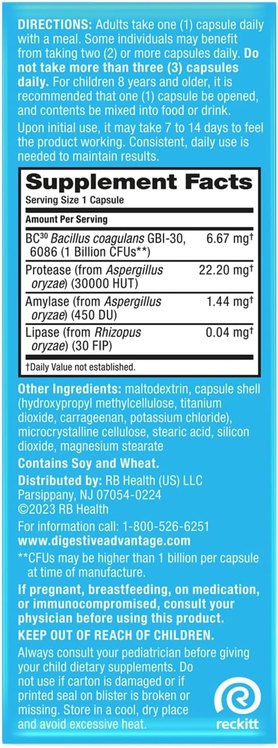 Digestive Advantage IBS Probiotics For Women and Men, Probiotics For Digestive Health & Intensive Bowel Support with Digestive Enzymes For Gut Health, Occasional Bloating & Immune Support, 96 Capsules