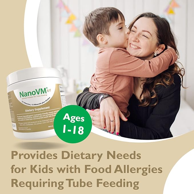 t/f, Dietary Supplement for Tube Feeding, Allergen-Free Kids Multivitamin, Unflavored Vitamin Powder with 14 Vitamins & 13 Minerals, Low-Carb Kids Vitamins, 275g - Solace Nutrition