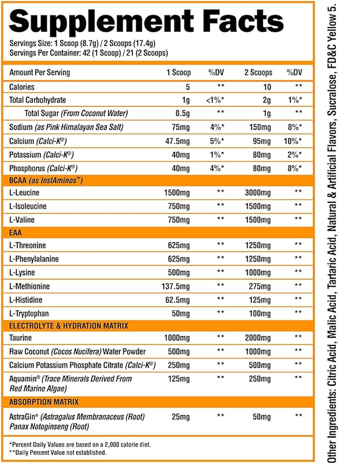ALPHA LION Superhuman Intra Workout Powder for Men & Women, Amino Acids Drink, Muscle Recovery Supplement, BCAA Powder, Electrolytes & Hydration Mix (42 Servings, Tropical Pineapple Juice Flavor)