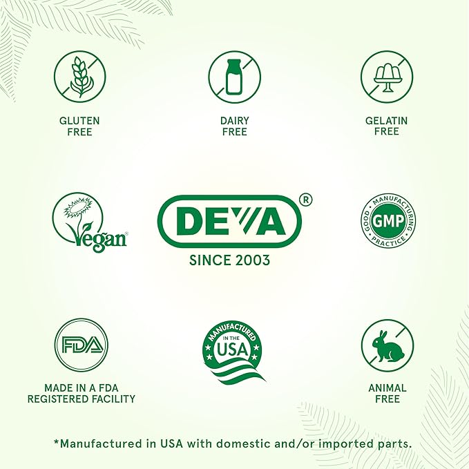 DEVA Vegan Multivitamin & Mineral Supplement Iron-Free - Vegan Formula with Green Whole Foods, Veggies, and Herbs - High Potency - 100% Vegan - 90 Count (Pack of 1)