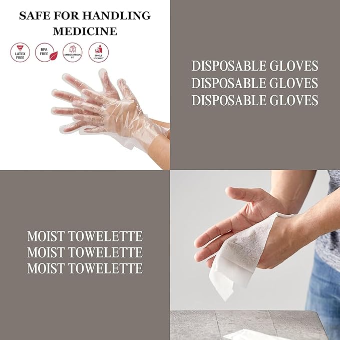 InfiniStore™ Medicine Pouch, Moist Towelette & Plastic Gloves Made for Nature Truth Essential Iron Gummies + B-Vitamins, Zinc, 120 Count, Natural Grape Flavor - Non-GMO, Gluten Free, Vegan