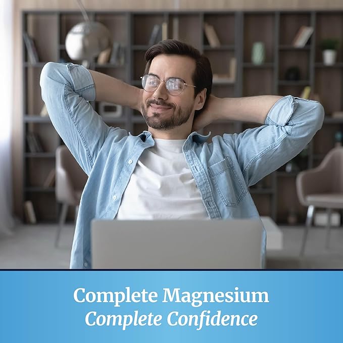 10 in 1 Magnesium Complex Supplement 500MG | Magnesium Citrate, Mag Glycinate, Malate & More | High Absorption Mag Complex with Vitamin B6 | Bone, Muscle & Heart Health Support | Non-GMO | 60 Ct.